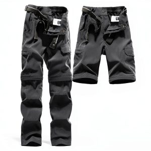 Boys' Quick-Dry Hiking Trousers - Black, 6-7 Years-0