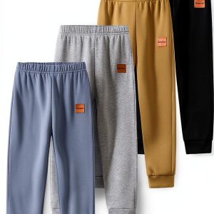 KidCo Boys 4‑Pack Cotton Blend Sweatpants 5‑6 Years Black Blue Gray-0