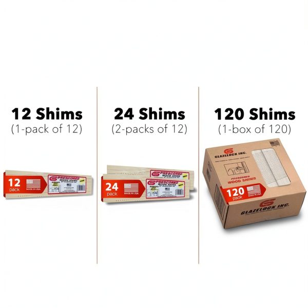 Prescored Wood Shims 8 Inch Glazelock Professional Shim Stock 12-6