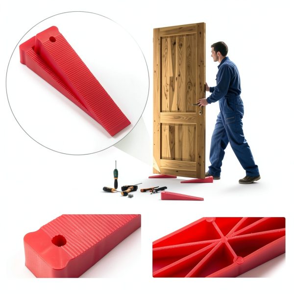 Red Plastic Composite Shims XIYAOXI – Extreme Load, Never Rot, 6‑Pack-6